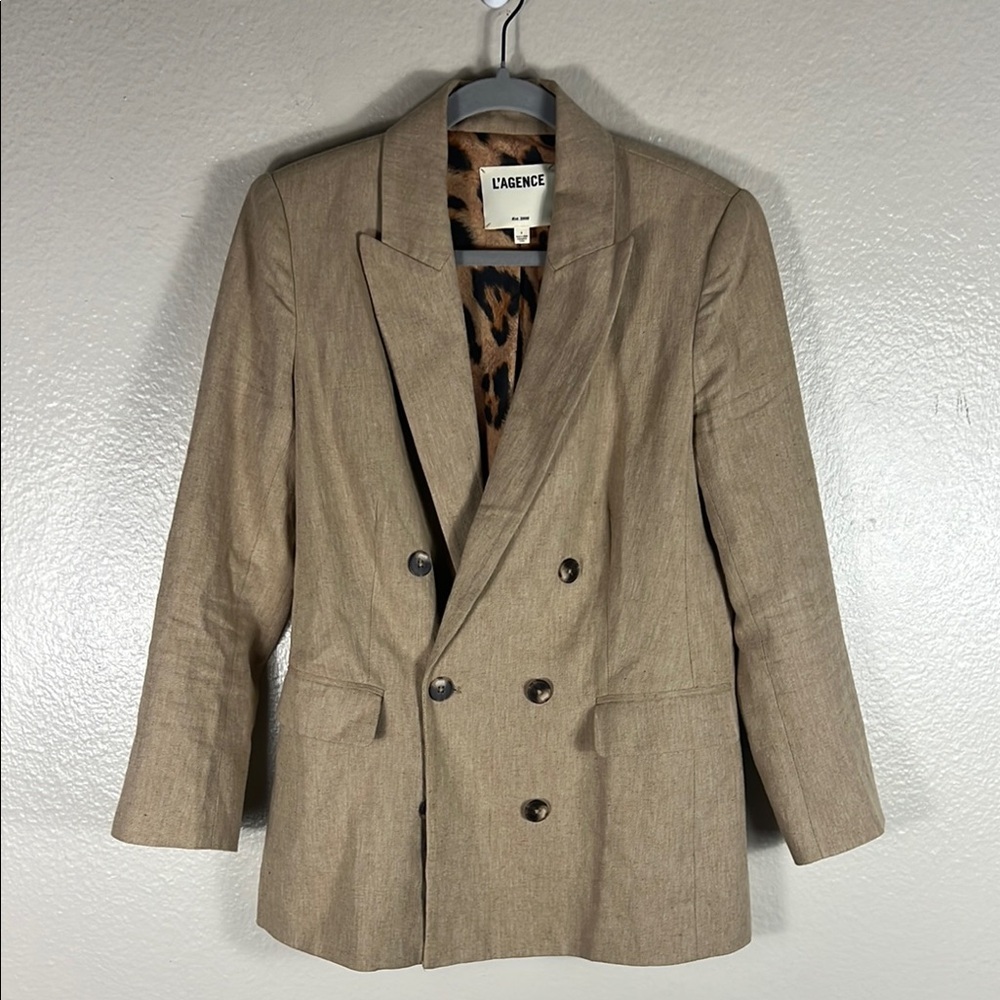 L’AGENCE Aimee Linen Blend Boyfriend Blazer - Picture 7 of 10